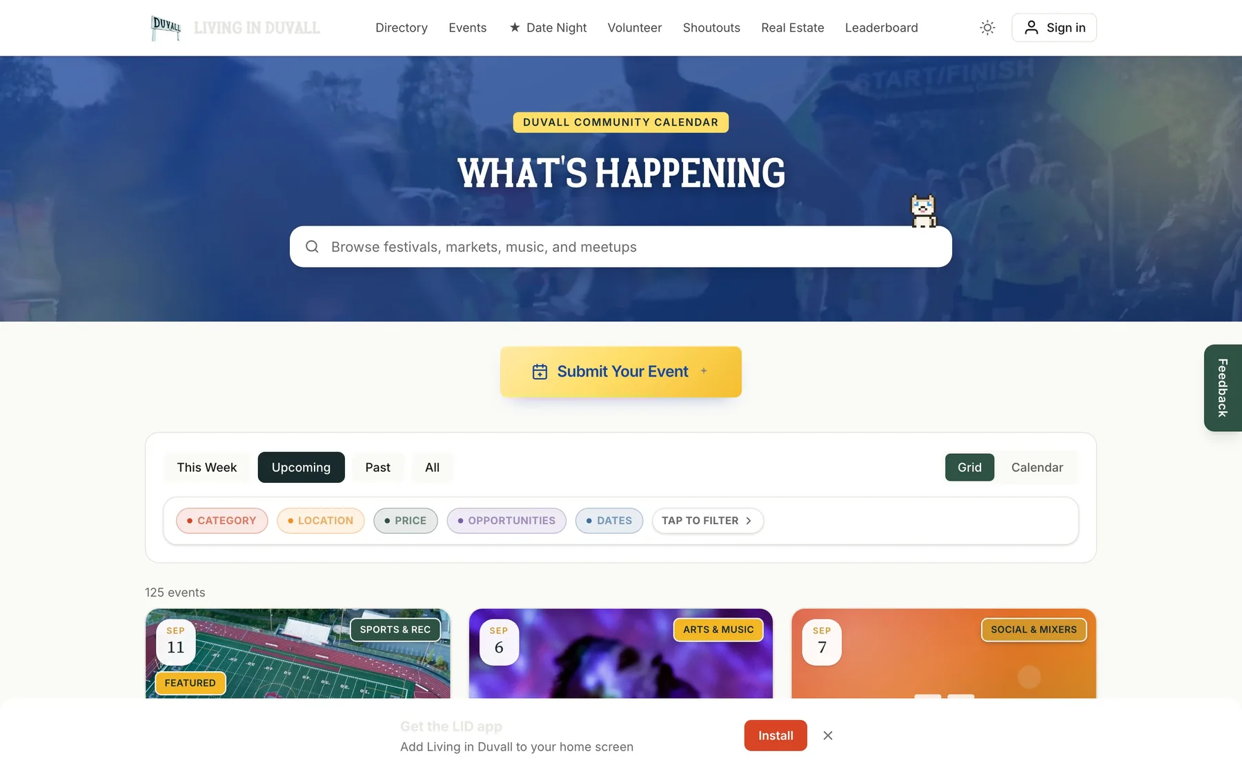 The Duvall community calendar on livinginduvall.com: What’s happening.
